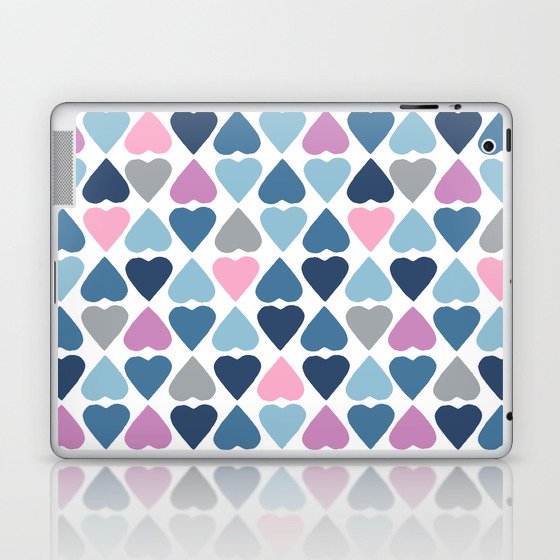 Diamond Hearts Pink Laptop & iPad Skin
