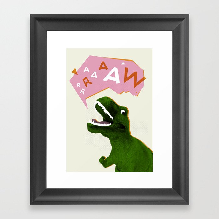 Dinosaur Raw! Framed Art Print