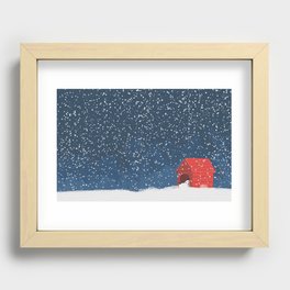Snoopy in the Snow Recessed Framed Print