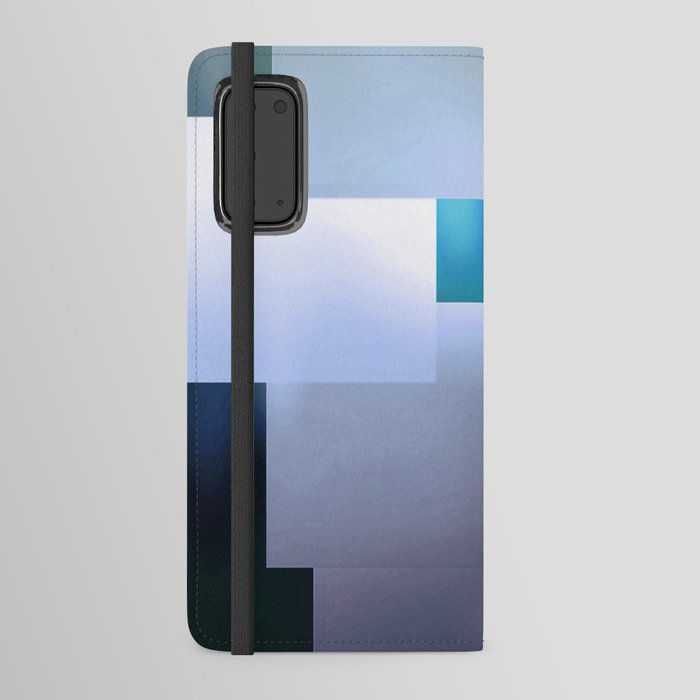 Bold Color Blocks Blue Teal Gray Android Wallet Case