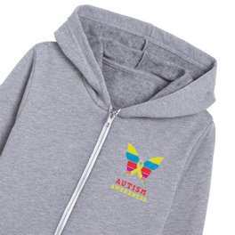 Autism Awareness Butterfly Kids Zip Hoodie