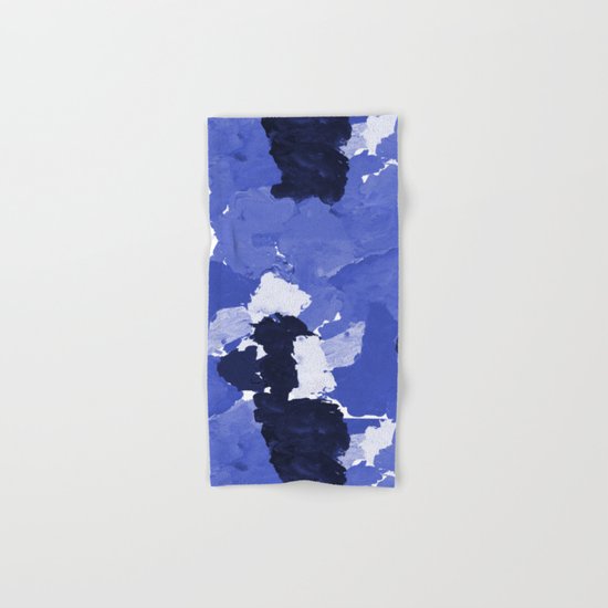 Kenni - abstract paint palette blue white navy bright modern gender neutral painting brushstrokes Hand & Bath Towel