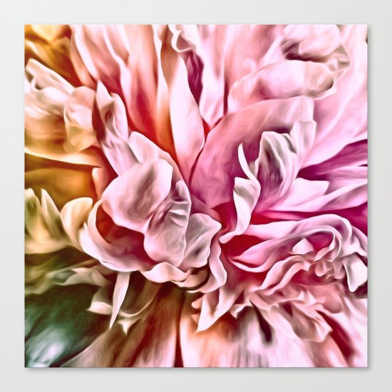 Painted Peony Warm Canvas Print