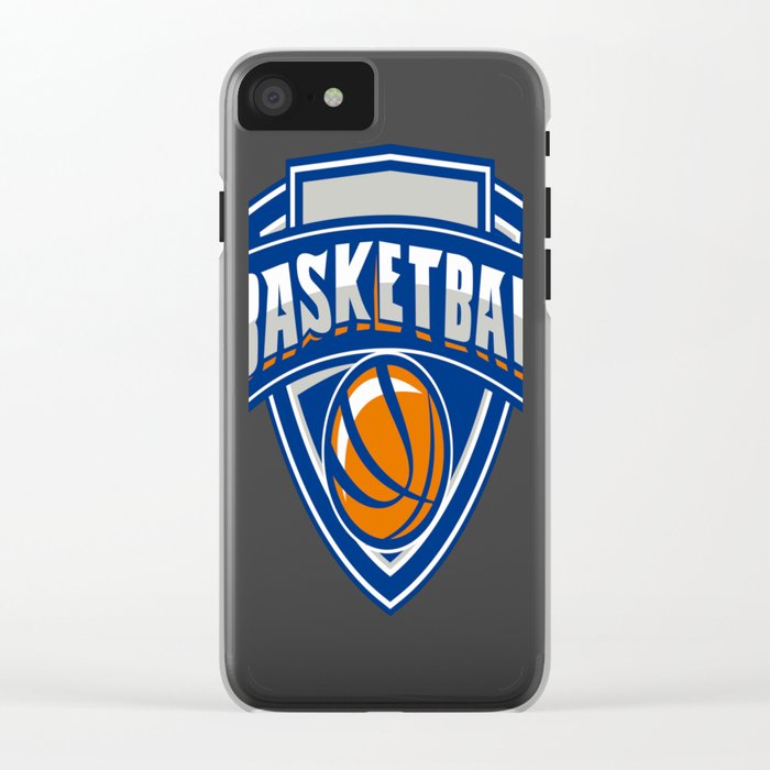 Basketball Ball Shield Text Retro Clear Iphone Case By
