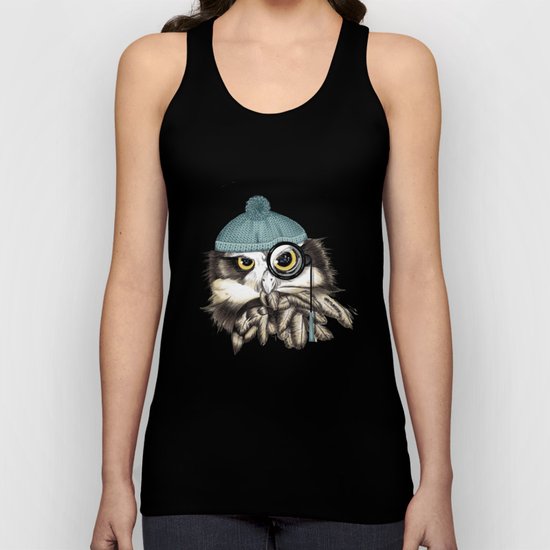 Owl eyeglass and cap Unisex Tank Top