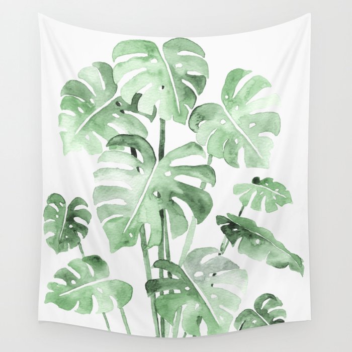 Delicate Monstera Green #society6 Wall Tapestry