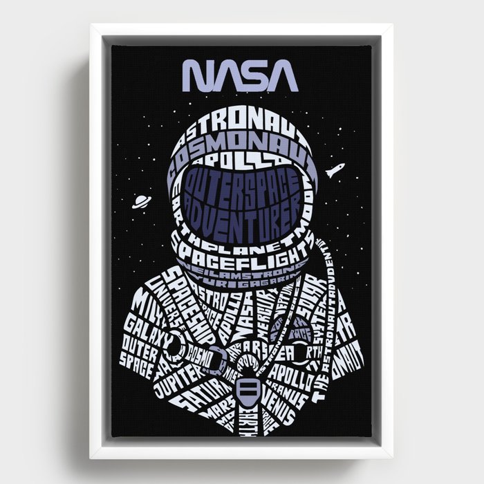 Nasa  Astronaut Framed Canvas