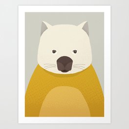 Whimsy Wombat, Animal Portrait Art Print