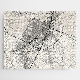 USA, Waco Black & White Town Map - Aesthetic Decor Jigsaw Puzzle