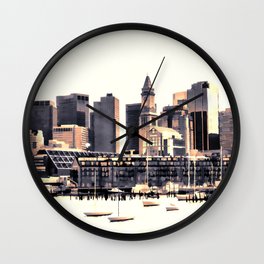 Skyline of Boston Wall Clock