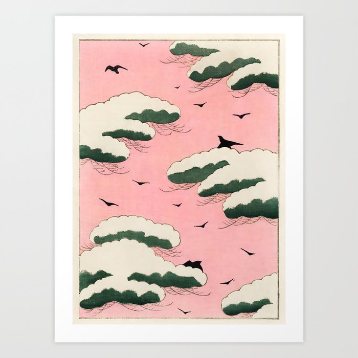 Watanabe Steiei. Pink Sky from Bijutsu Sekai Art Print