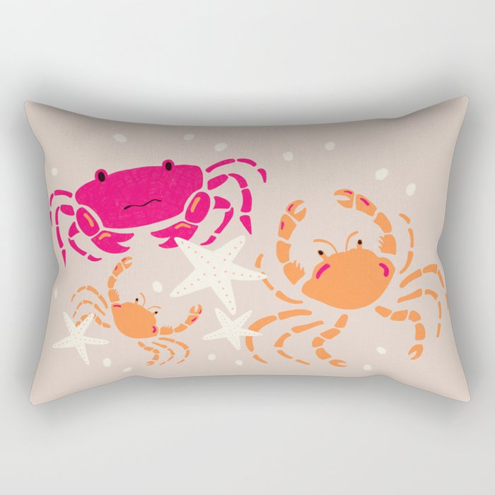 CRABS WALKING ON THE BEACH - sand Rectangular Pillow