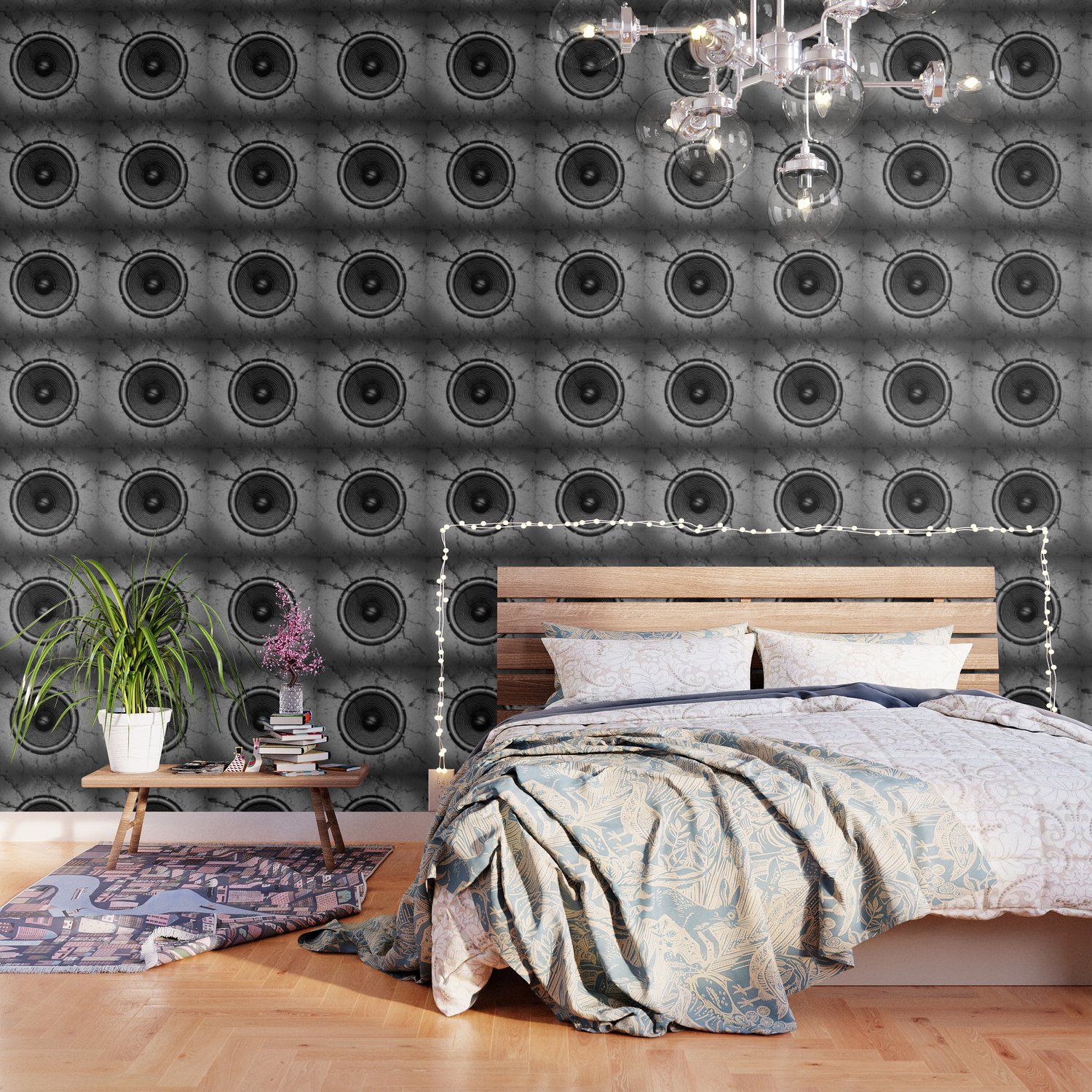 Music Speaker On A Cracked Wall Wallpaper By Steveball Society6