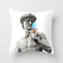 Michelangelo's David statue, sculptures, painter, Italian architect. Aesthetic art for sculptors and artists who love the trendy aesthetic style Throw Pillow