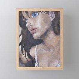 Blue Eyed Girl Framed Mini Art Print