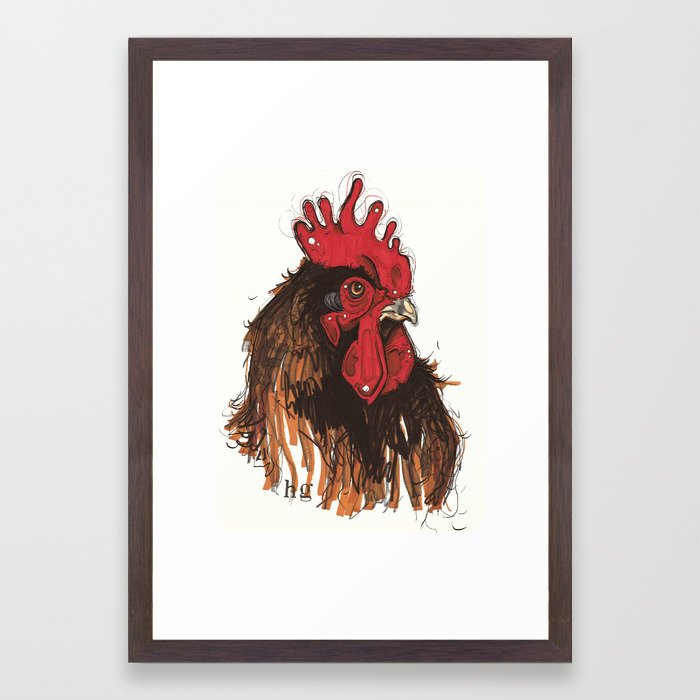 Rough'n'ready Rooster Framed Art Print
