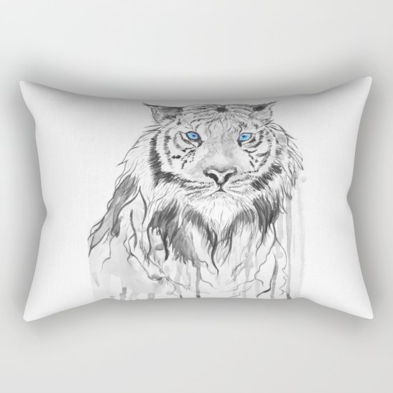 Tiger, black and white Rectangular Pillow