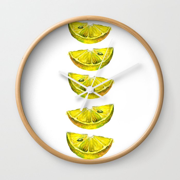 Lemon Slices White Wall Clock