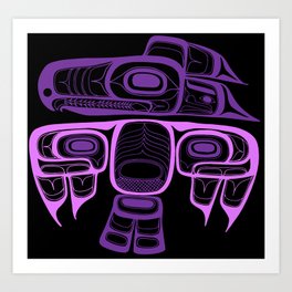 Tlingit thunderbird purple Art Print