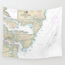 Portsmouth Harbor Maine and New Hampshire Nautical Chart 13283 Wall Tapestry
