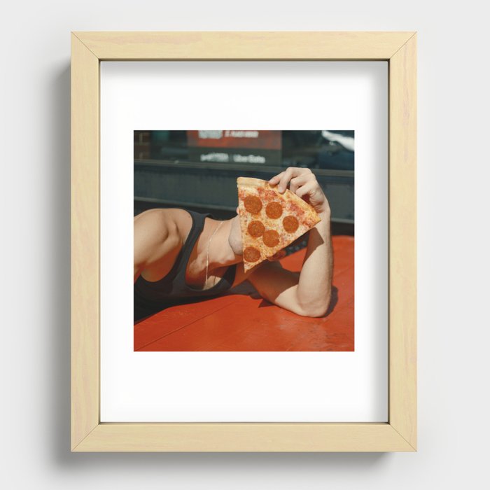 Pizza Makes Everyone Happy Recessed Framed Print