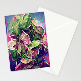 Abstract Pothos 3 Stationery Card