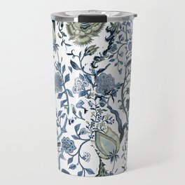 Blue vintage chinoiserie flora Travel Mug