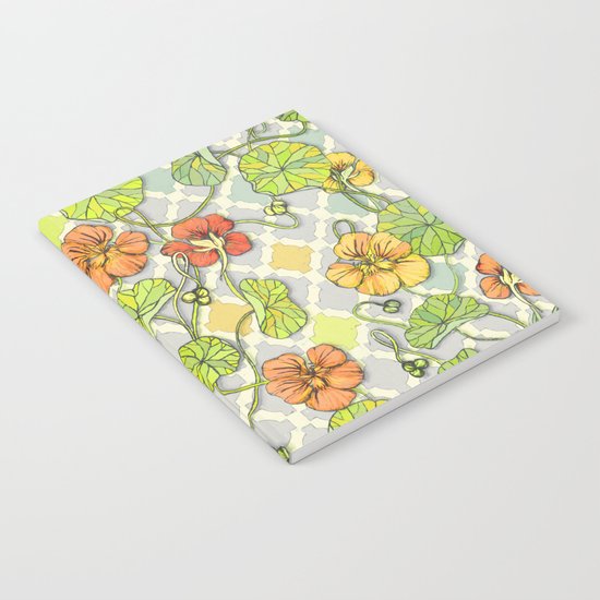 Climbing Nasturtiums in Lemon, Lime and Tangerine Notebook