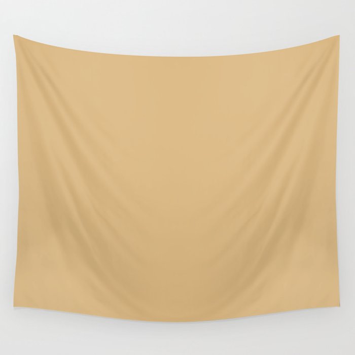 Medium Golden Beige Brown Solid Color Pairs PPG Honey Bunny PPG1090-3 - All One Single Shade Colour Wall Tapestry