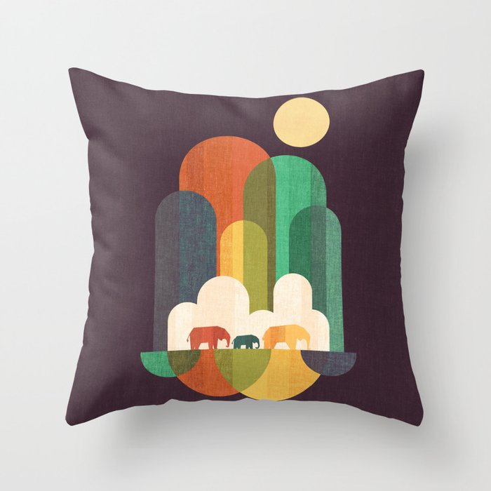 Elephant walk Throw Pillow