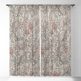 William Morris honeysucklea, Morris floral  Sheer Curtain