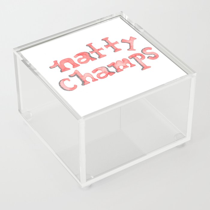 Natty Champs - Silver Glitter Acrylic Box