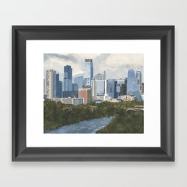 Austin, TX Skyline Painted Illustration Framed Art Print