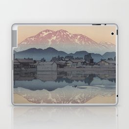 Morning at Itoigawa Woodblock Art Japan Laptop Skin