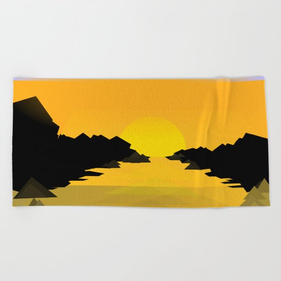 Sunset on the sea Beach Towel