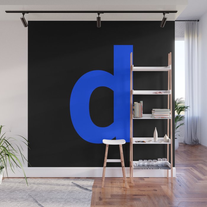 letter D (Blue & Black) Wall Mural