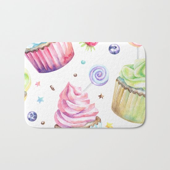 Cupcake Pattern Bath Mat