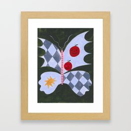 Butterfly with two apples Framed Art Print