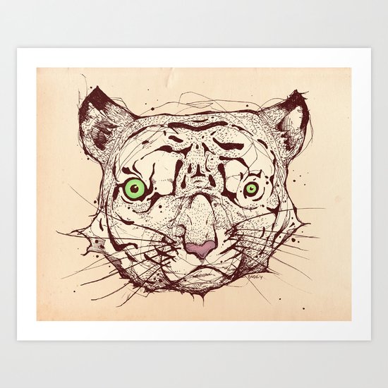 A poorly done portrait of my brother Art Print
