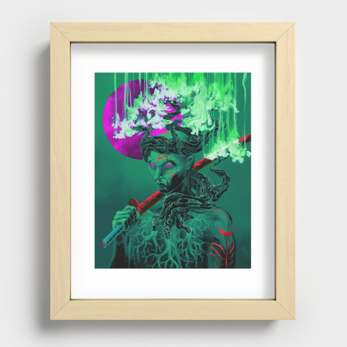Bonsai warrior (green) Recessed Framed Print