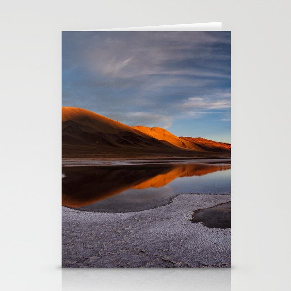 Argentina Photography - Beautiful Sunset Over The Lake In The Desert Stationery Cards