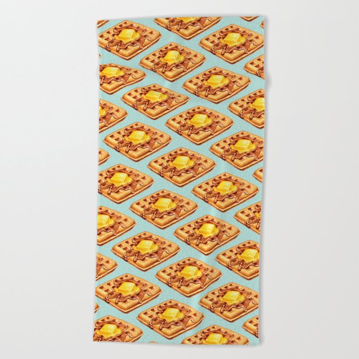 Waffle Pattern Beach Towel