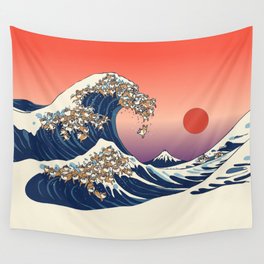 The Great Wave of Shiba Inu Wall Tapestry
