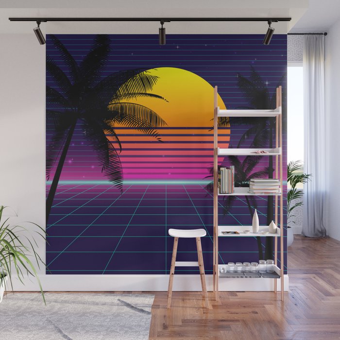 synthwave sunset classic Wall Mural