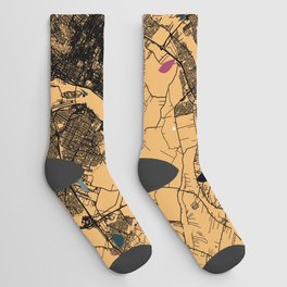 Canada, Montreal Map Print - Linocut Socks
