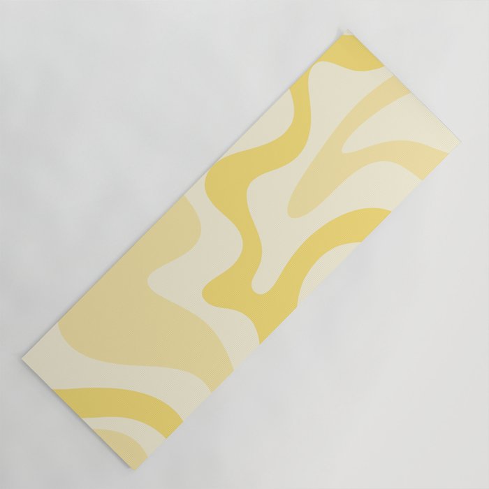 Liquid Swirl Contemporary Abstract Pattern in Mushroom Cream Yoga Mat