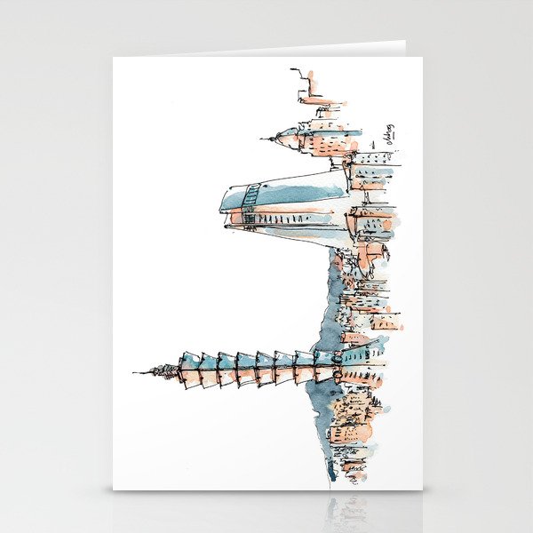 The 101 tower in the beautiful Taipei skyline Stationery Cards