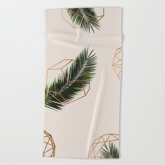 Palm + Geometry #society6 #decor #buyart Beach Towel