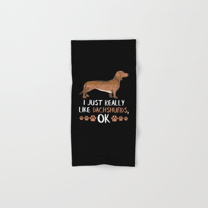 Funny Weiner Dog Dachshund Gifts Cute Dog Lovers Hand Bath Towel