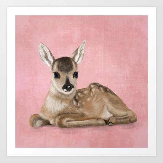 Small fawn Art Print